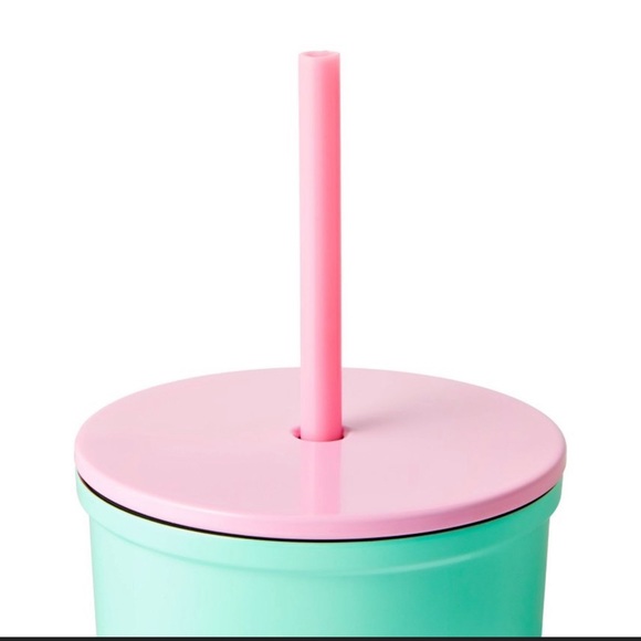 Preppy STONEY CLOVER LANE Teal Green Stainless Steel Tumbler Heart straw - Picture 6 of 13